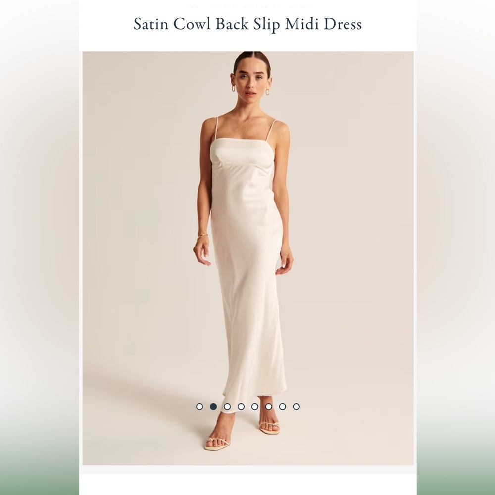 Bridal Satin Cowl MIDI Dress